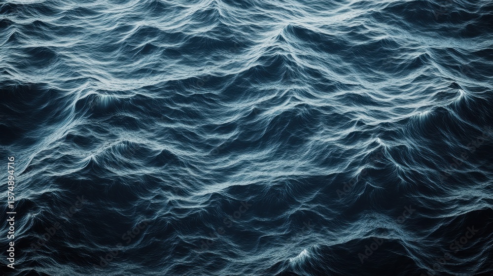 Fototapeta premium Intricate Water Patterns on a Vast Blue Ocean Surface, Background Showcasing the Beauty and Power of Nature's Dynamic Forces