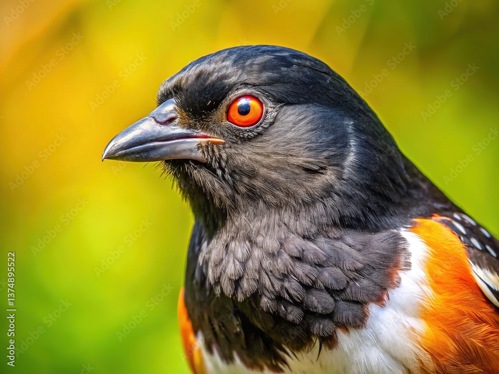 Fototapeta premium Indiana State Bird - Eastern Towhee Detailed Portrait