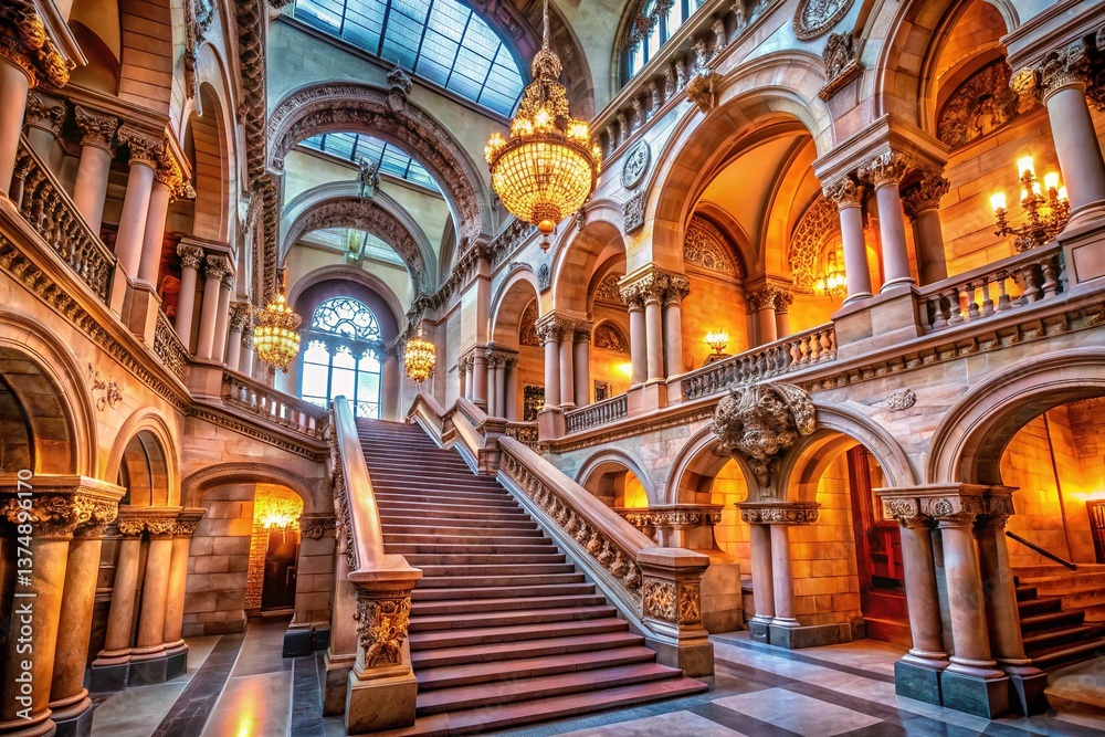 Fototapeta premium New York State Capitol Great Western Staircase - Albany