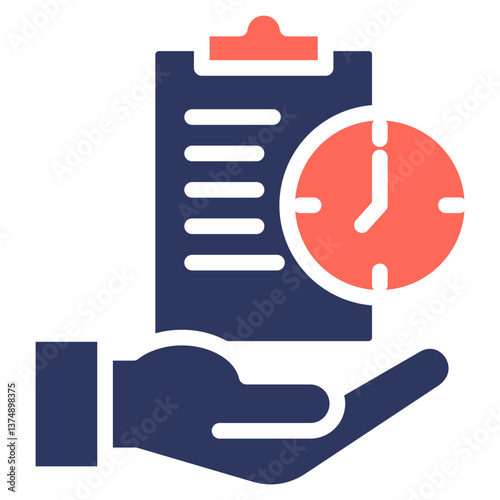 Time Management glyph color icon