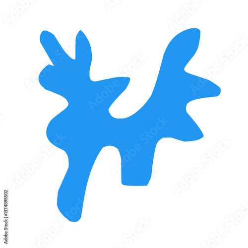 Abstract plant flat vector illustration.