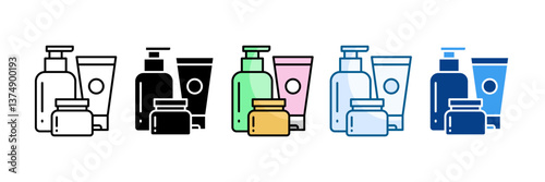 Skin Care Products Icon Set Multiple Style Collection