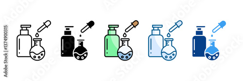 Cosmetic Science Icon Set Multiple Style Collection