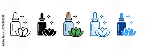 Essential Oils Icon Set Multiple Style Collection