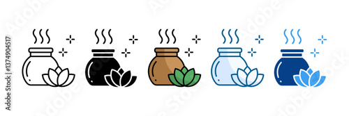 Aromatherapy Icon Set Multiple Style Collection