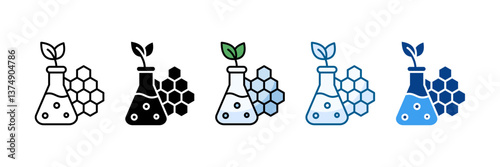 Biotechnology Icon Set Multiple Style Collection