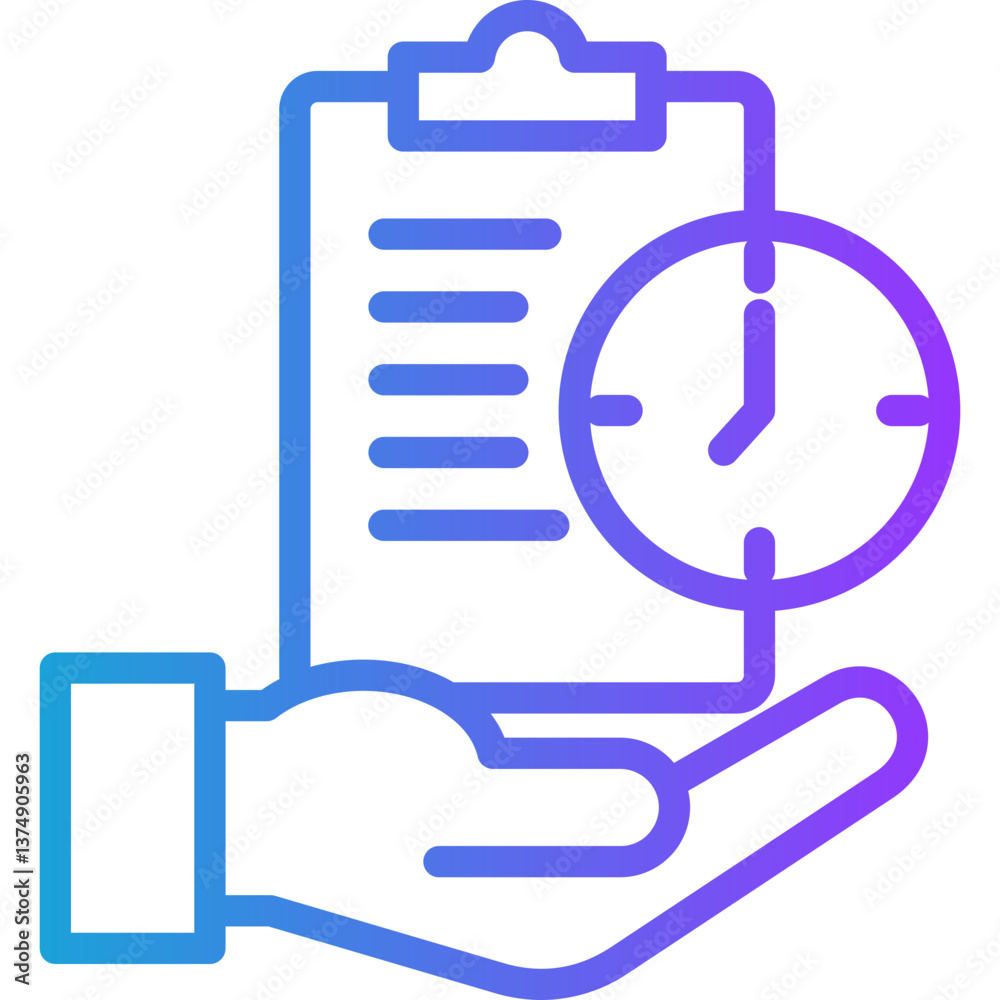 Time Management line gradient icon Time Management line gradient icon