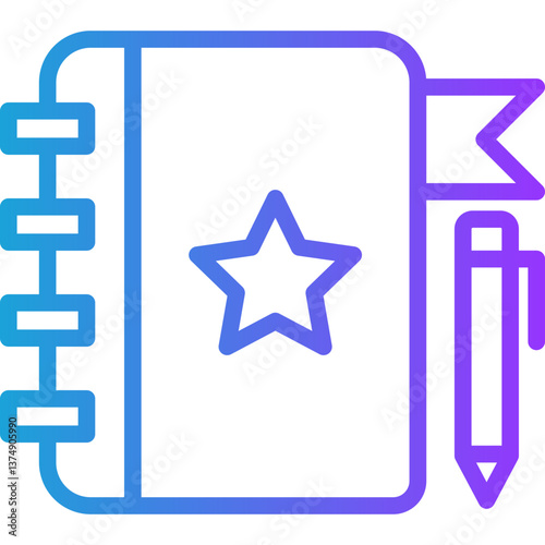 Planner line gradient icon