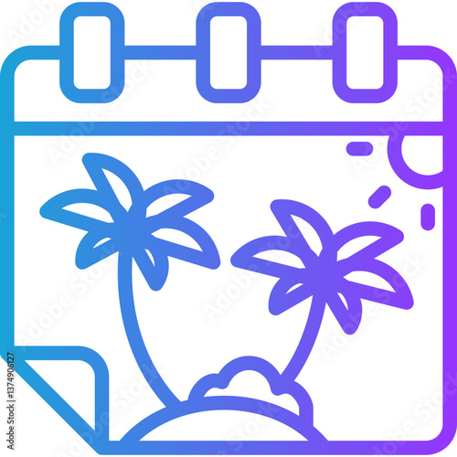 Holiday Calendar line gradient icon