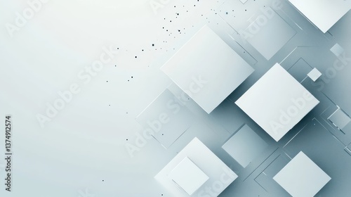 Abstract Geometric Composition: Minimalist Cubes and Lines