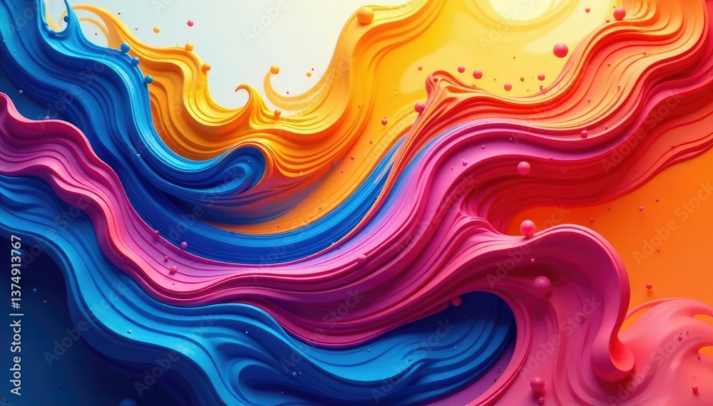 Obraz premium Abstract swirling paint colors forming a dynamic pattern , art, dark, vibrant