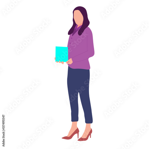Business Woman Holding a Document
