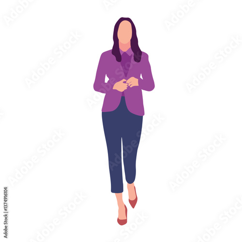 Businesswoman in Purple Suit
