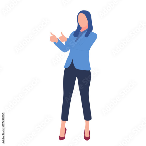 Businesswoman pointing, confident and professional