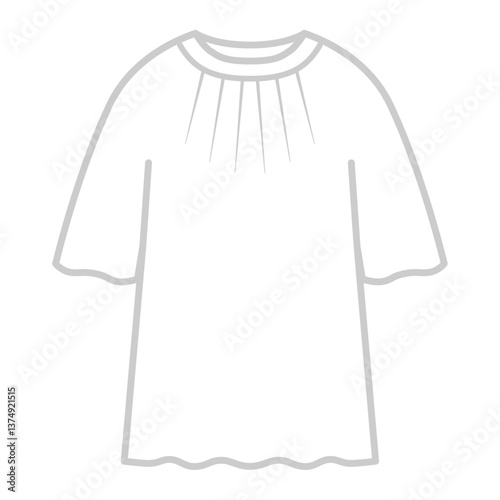 半袖きれいめブラウスのイラスト