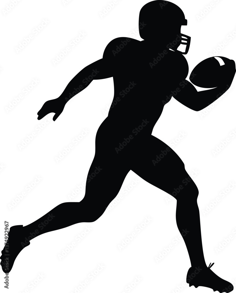 Obraz premium Black silhouette of a running athlete in sprint action