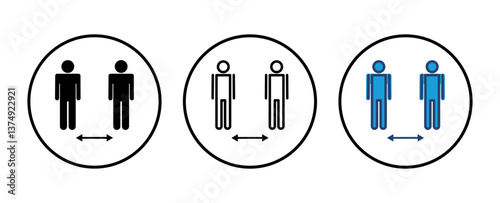 Social distance icon vector. social distancing icon. self quarantine sign