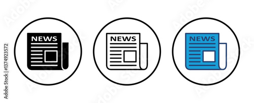 Newspaper icon vector. news paper vector sign
