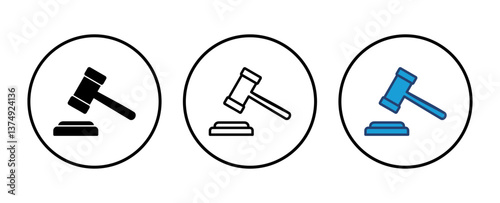 Gavel icon vector. judge gavel icon vector. law icon vector. auction hammer