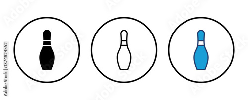 Bowling icon vector. bowling ball and pin icon. bowling pins