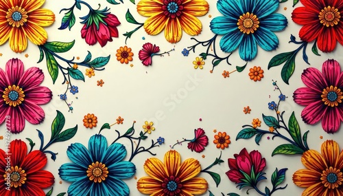 Wallpaper Mural Intricate floral textile design, repeating motif , fashion, floral, repeating Torontodigital.ca
