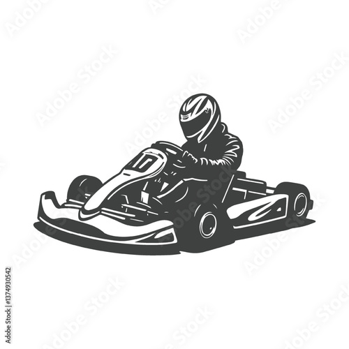 Go Kart Racing Car Illustration