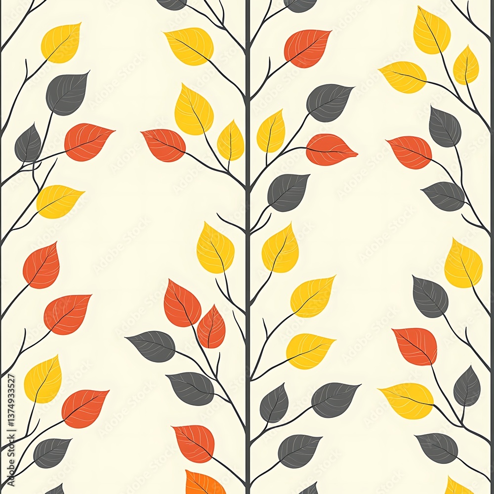 Obraz premium Autumn leaves seamless pattern.