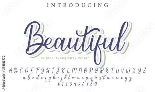 Beautiful Font Stylish brush painted an uppercase vector letters, alphabet, typeface