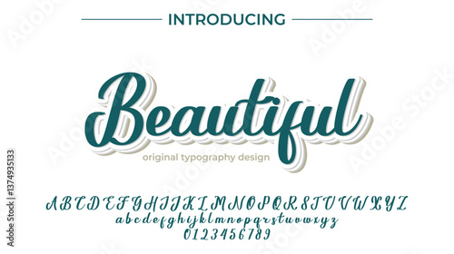 Beautiful Font Stylish brush painted an uppercase vector letters, alphabet, typeface