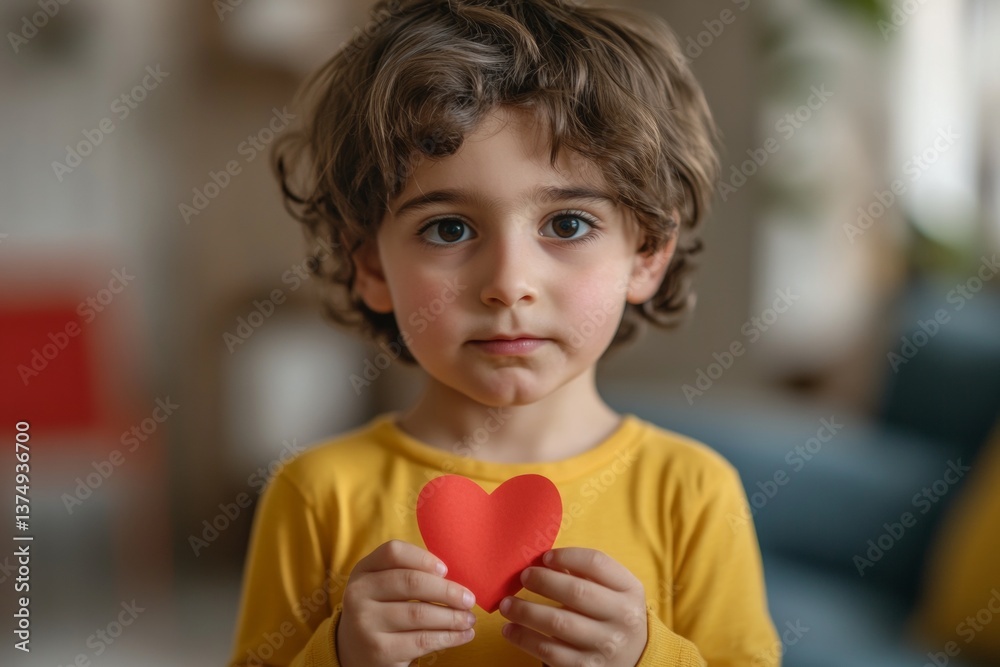 Valentine's day greeting and funny gift. Serious face cute middle eastern child boy with small paper heart in hands. Cute emotional child. Family valentine's day. Cute kid’s heart expression. Valentine's day greeting and funny gift. Serious face cute middle eastern child boy with small paper heart in hands. Cute emotional child. Family valentine's day. Cute kid’s heart expression.
