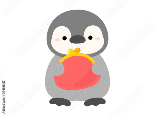 財布を持つペンギン