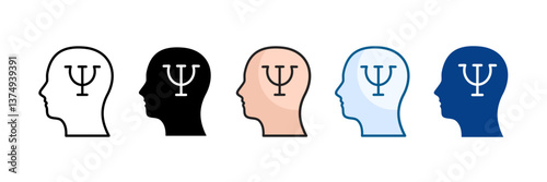 Psychology Icon Set Multiple Style Collection