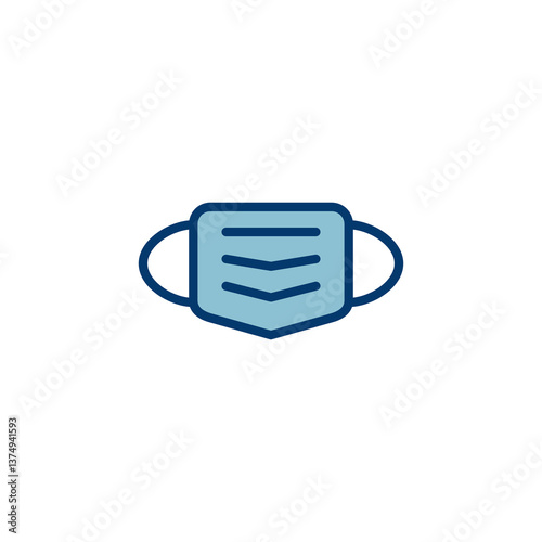 Mask icon vector isolated on white background. Man face with mask icon. Safety breathing masks. Industrial safety N95 mask. Medical mask vector icon.