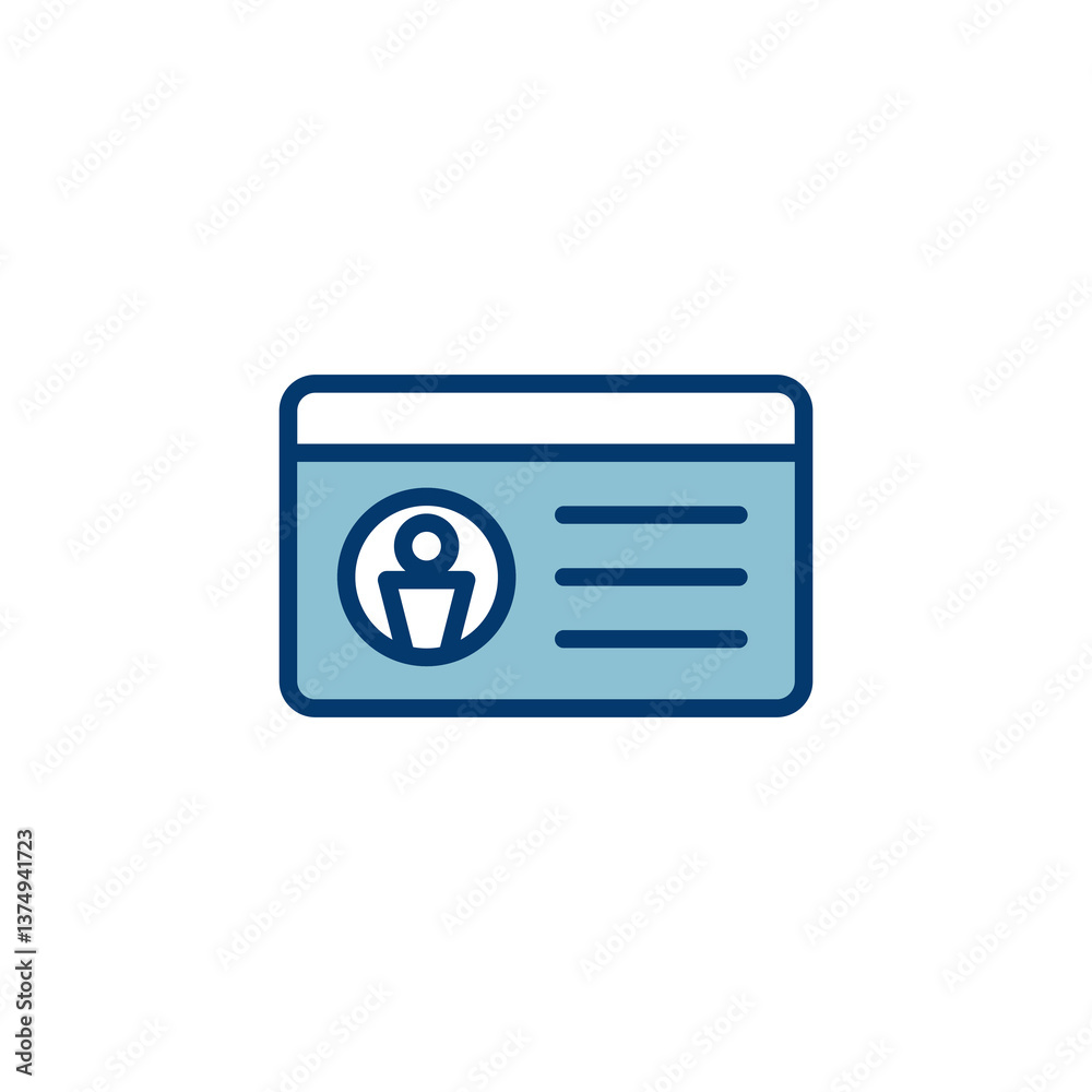 License icon vector isolated on white background. Identity icon. Id card License icon vector isolated on white background. Identity icon. Id card