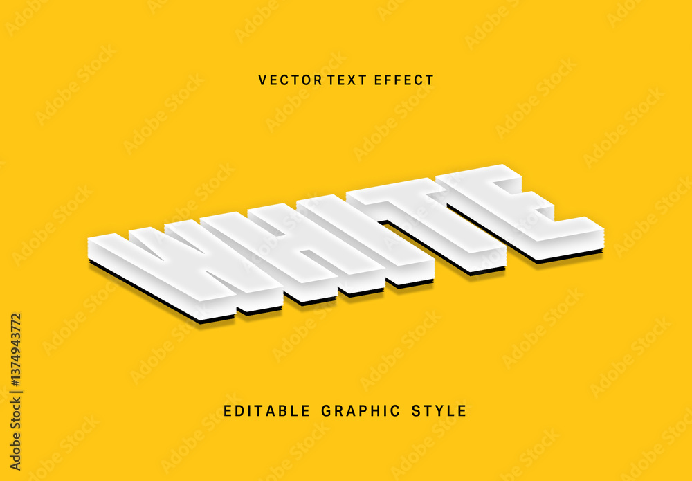 White Dimensional 3D Angled Block Style Text Effect Stock Template ...