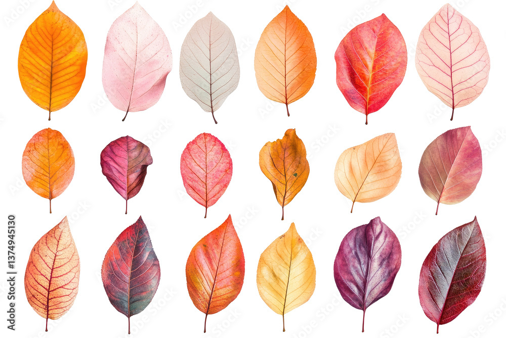Obraz premium Vibrant Autumn Leaves on transparent background