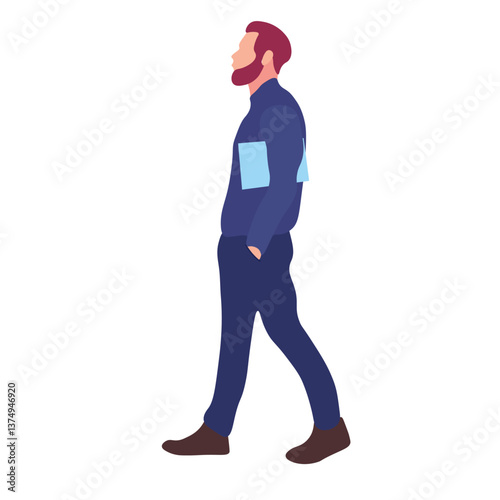 Side view of a man walking