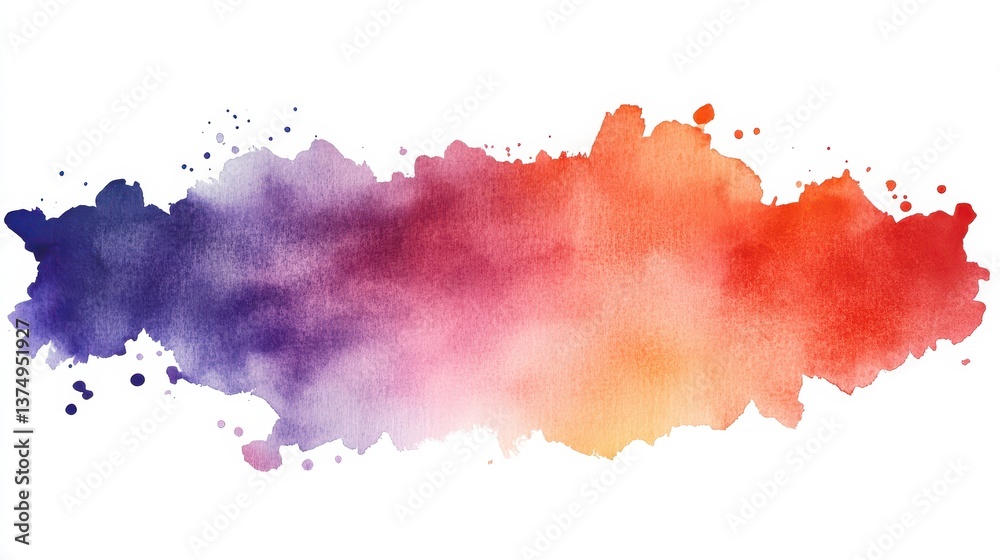 Obraz premium Vibrant Watercolor Splash in Shades of Red, Purple, and Orange