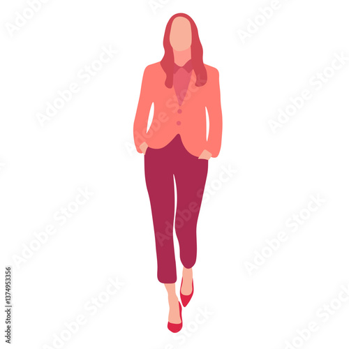 Woman in business attire walking