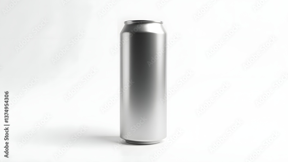 mockup of empty grey soda can