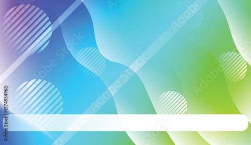 Template Background With Wave Geometric Shape, Lines, Circle. For Design, Presentation, Business. Vector Illustration