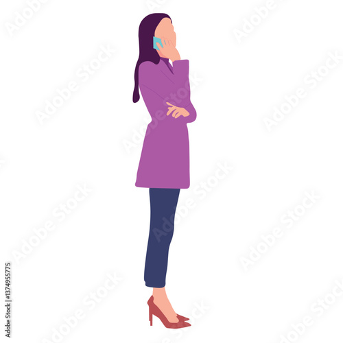 Woman on Phone in Business Attire