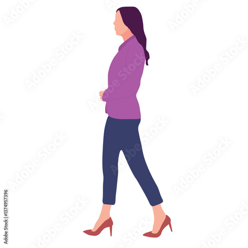 Woman Walking in Business Attire