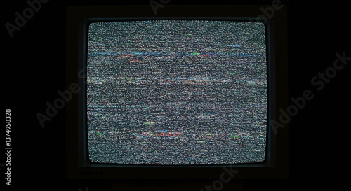 Static Screen Displaying Chaos and Interference on an Old Television
