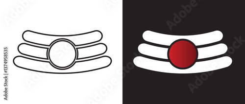 shiva Mahadev tilak icon on white background.