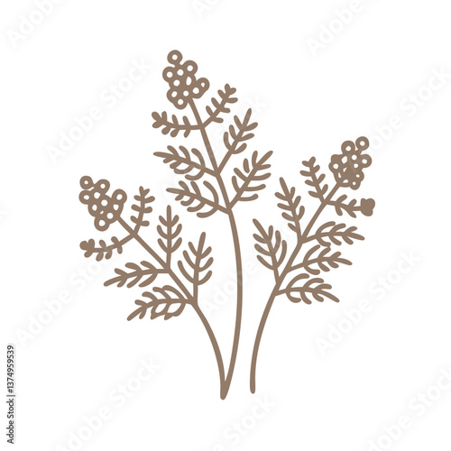 Minimalist Garden Cress Plant Illustration