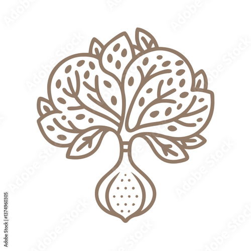 Elegant Fig Tree Line Art Illustration