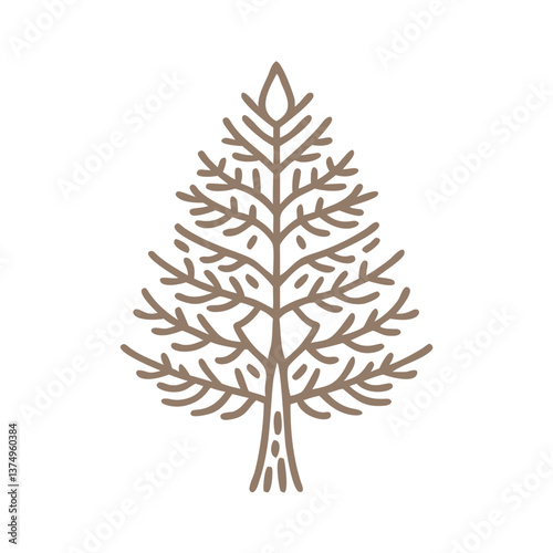 Minimalist Fir Tree Icon Vector Illustration
