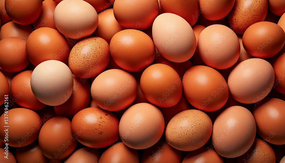 A background full of chicken eggs A background full of chicken eggs