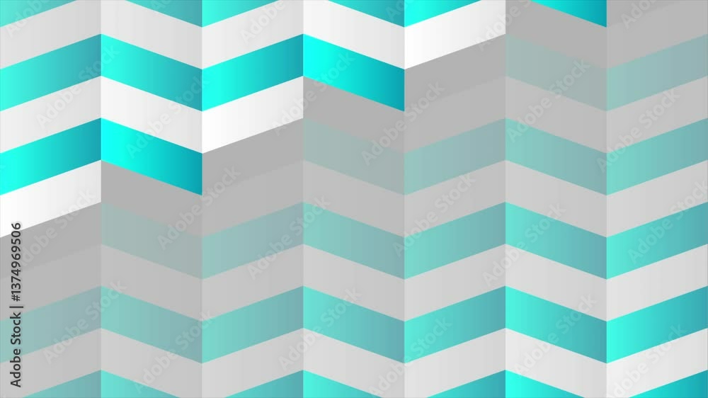 Blue and white curved zig zag stripes abstract geometric minimal background. Seamless looping motion design. Video animation Ultra HD 4K 3840x2160